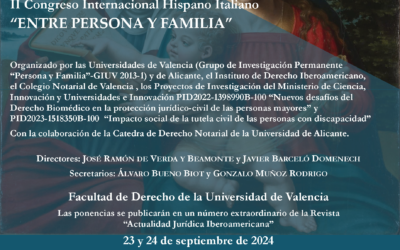 II Congreso Internacional Hispano Italiano «Entre persona y familia».