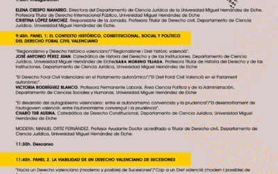 I Jornada sobre Derecho Foral Civil Valenciano: pasado y presente en torno a la sucesión hereditaria